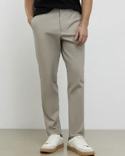 Beige Slim Fit Stretch Chino Trousers