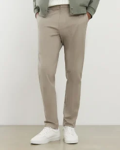 Beige Slim Fit Stretch Chino Trousers