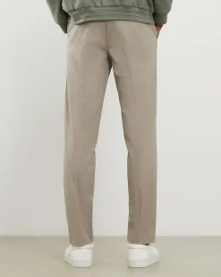 Beige Slim Fit Stretch Chino Trousers