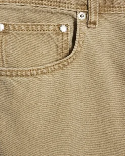 Beige Straight Leg Jeans