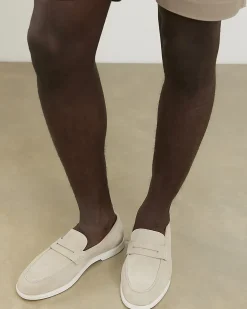 Beige Suede Loafers