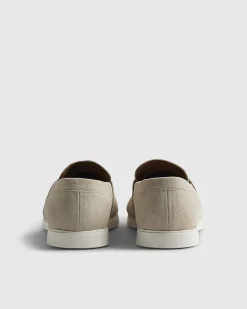 Beige Suede Loafers