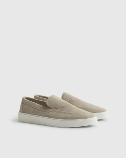Beige Suede Loafers
