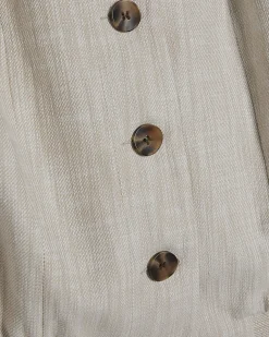 Beige Tailored Bomber Jacket