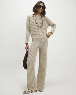 Beige Tape Yarn Knitted Jumper