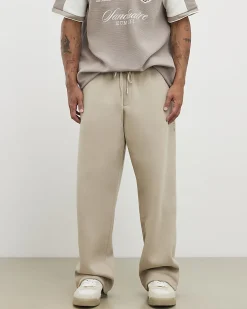 Beige Wide Leg Joggers