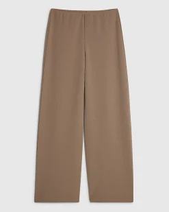 Beige Wide Leg Trousers
