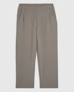 Beige Wide Leg Waffle Textured Joggers