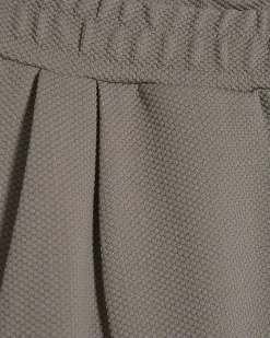 Beige Wide Leg Waffle Textured Joggers