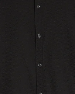 Black Textured Muscle Fit Long Sleeve Shirt