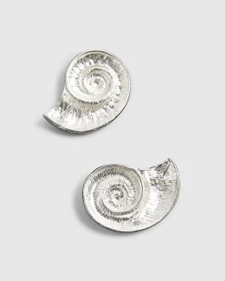 Black Ammonite Shell Earrings