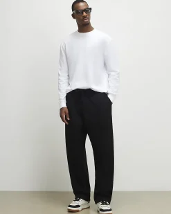 Black Barrel Fit Toggle Joggers