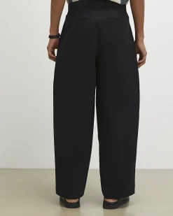 Black Barrel Fit Trousers
