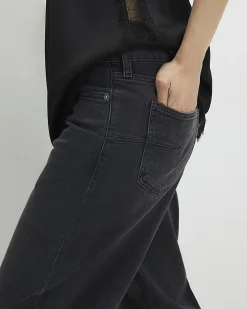 Black Barrel Leg Jeans