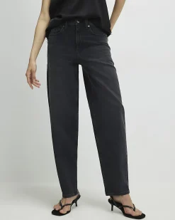 Black Barrel Leg Jeans