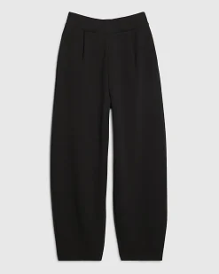Black Barrel Leg Jersey Trousers