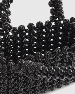 Black Beaded Clutch Bag