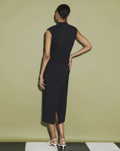 Black Belted Midi Dress