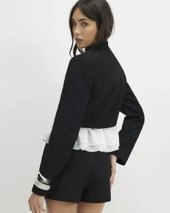 Black Belted Pintuck Shorts