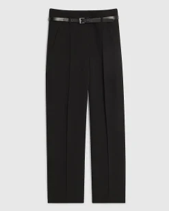 Black Belted Slim Fit Trousers