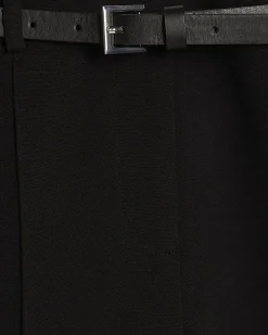 Black Belted Slim Fit Trousers