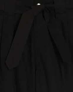 Black Belted Wide Leg Trousers