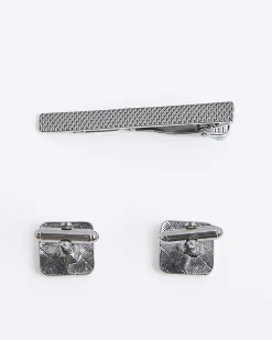 Black Bobble Cufflink Set