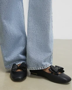 Black Bow Flat Ballet Pumps