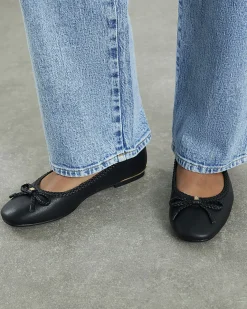 Black Bow Flat Ballet Pumps