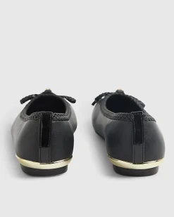 Black Bow Flat Ballet Pumps