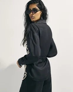 Black Broderie Shirt