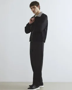 Black Check Lined Harrington Jacket