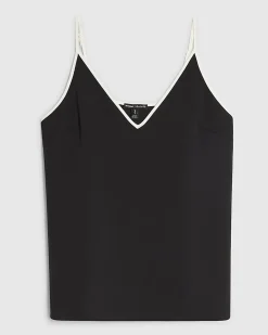 Black Contrast Trim Cami Top