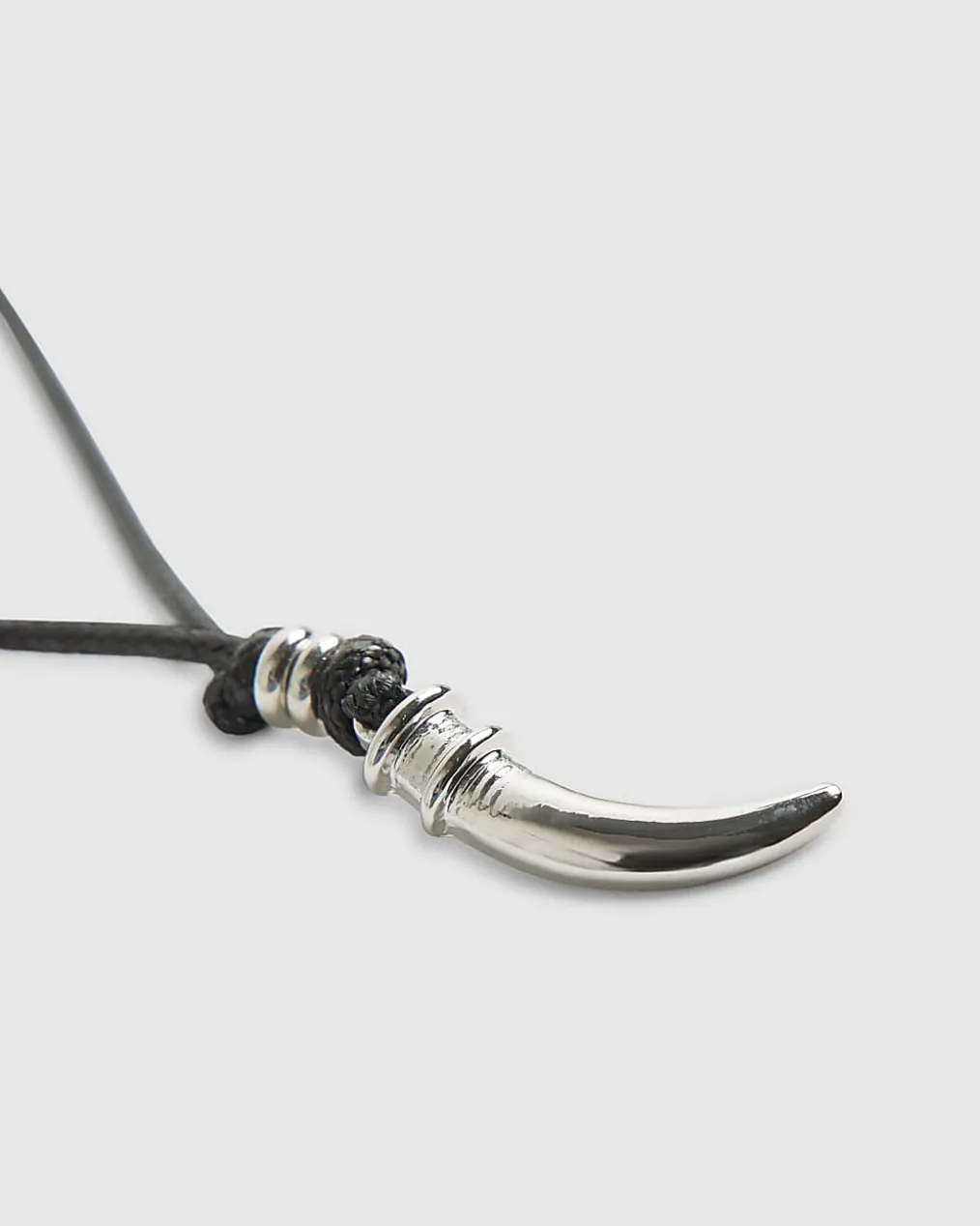Black Corduroy Tusk Necklace