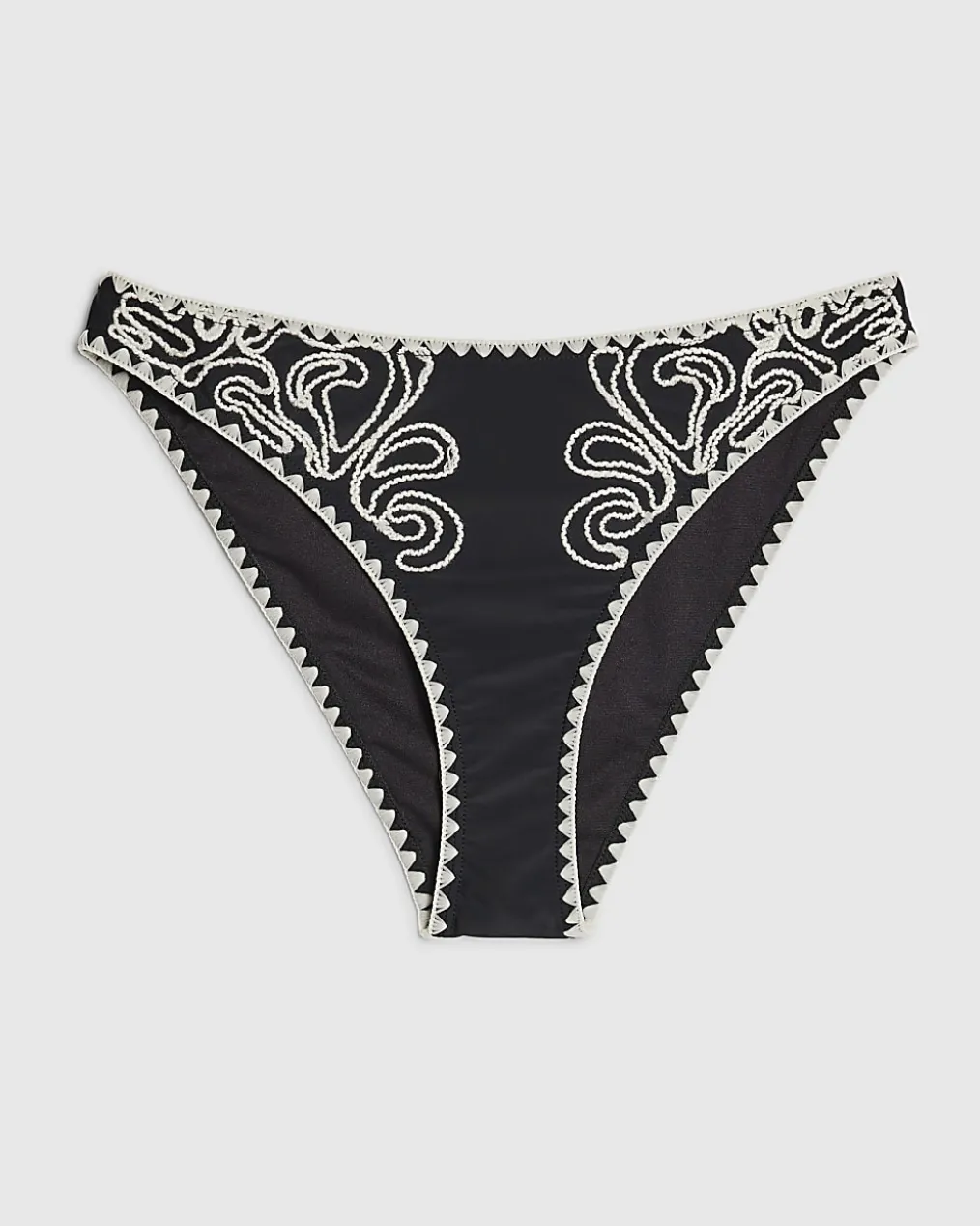 Black Cornelli Print Bikini Bottoms