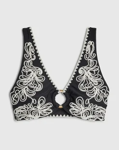 Black Cornelli Scoop Neck Bikini Top