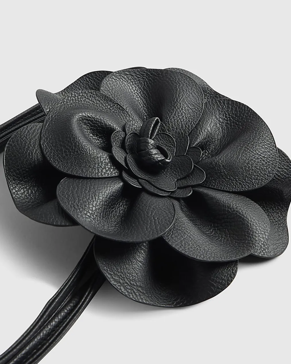 Black Corsage Flower Belt