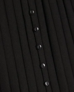 Black Cotton Blend Ribbed Button Playsuit