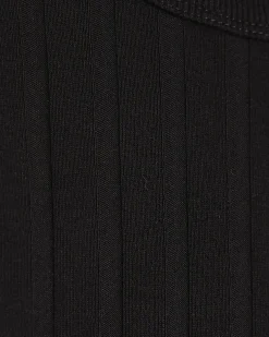 Black Cotton Blend Wide Ribbed Tank Top