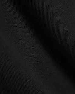 Black Cotton Ribbed Scoop Neck Vest Top