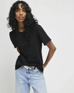 Black Cotton Short Sleeve Slim Fit T-shirt
