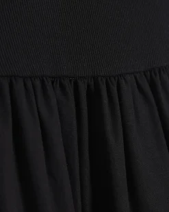 Black Cotton Sleeveless Whipstitch Maxi Dress