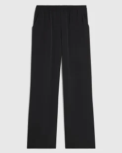 Black Crepe Wide Leg Trousers