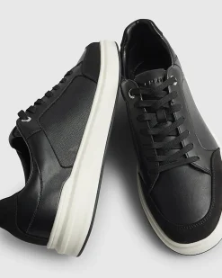 Black Cupsole Lace Up Trainers