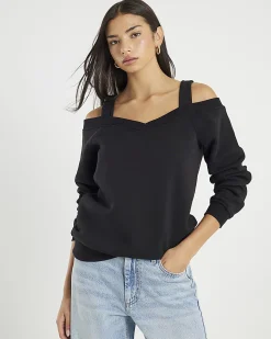 Black Cut Away Sweatshirt