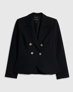 Black Double Breasted Military Blazer