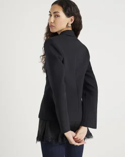 Black Double Breasted Military Blazer