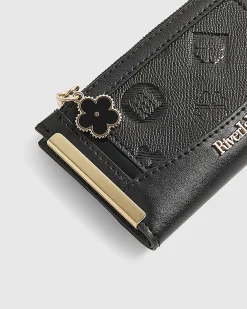 Black Embossed Monogram Mini Purse
