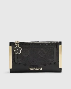 Black Embossed Monogram Mini Purse