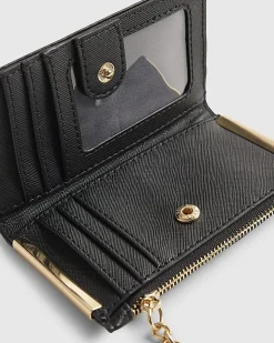 Black Embossed Monogram Print Mini Purse